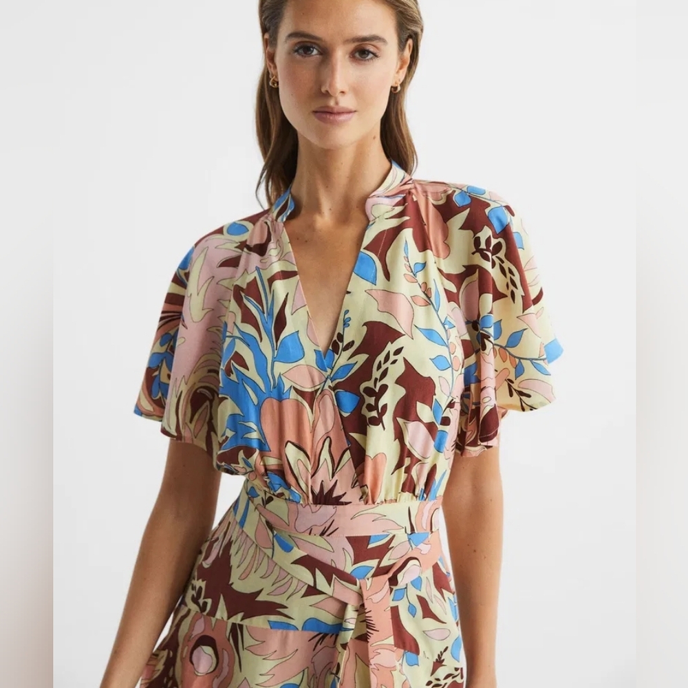REISS | $330 Kara Floral Mini Dress - Picture 6 of 7